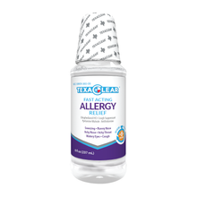 Load image into Gallery viewer, TexaClear® Allergy Relief brings fast-acting and long-lasting relief to tackle mild to severe allergy symptoms. With this powerful, clear, multi-symptom liquid formula get relief from sneezing, runny nose, watery eyes and allergy cough. TexaClear® Allergy Relief works fast and lasts up to eight hours.