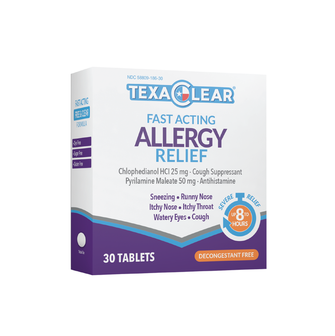 TexaClear Allergy Relief Tablets 30 count
